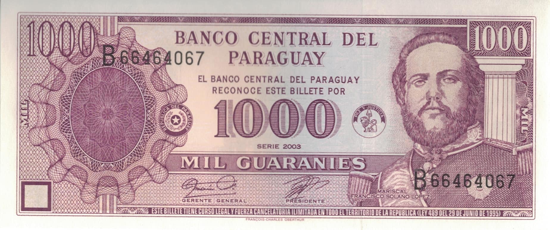 Paraguay 53 Pick 214c Anverso