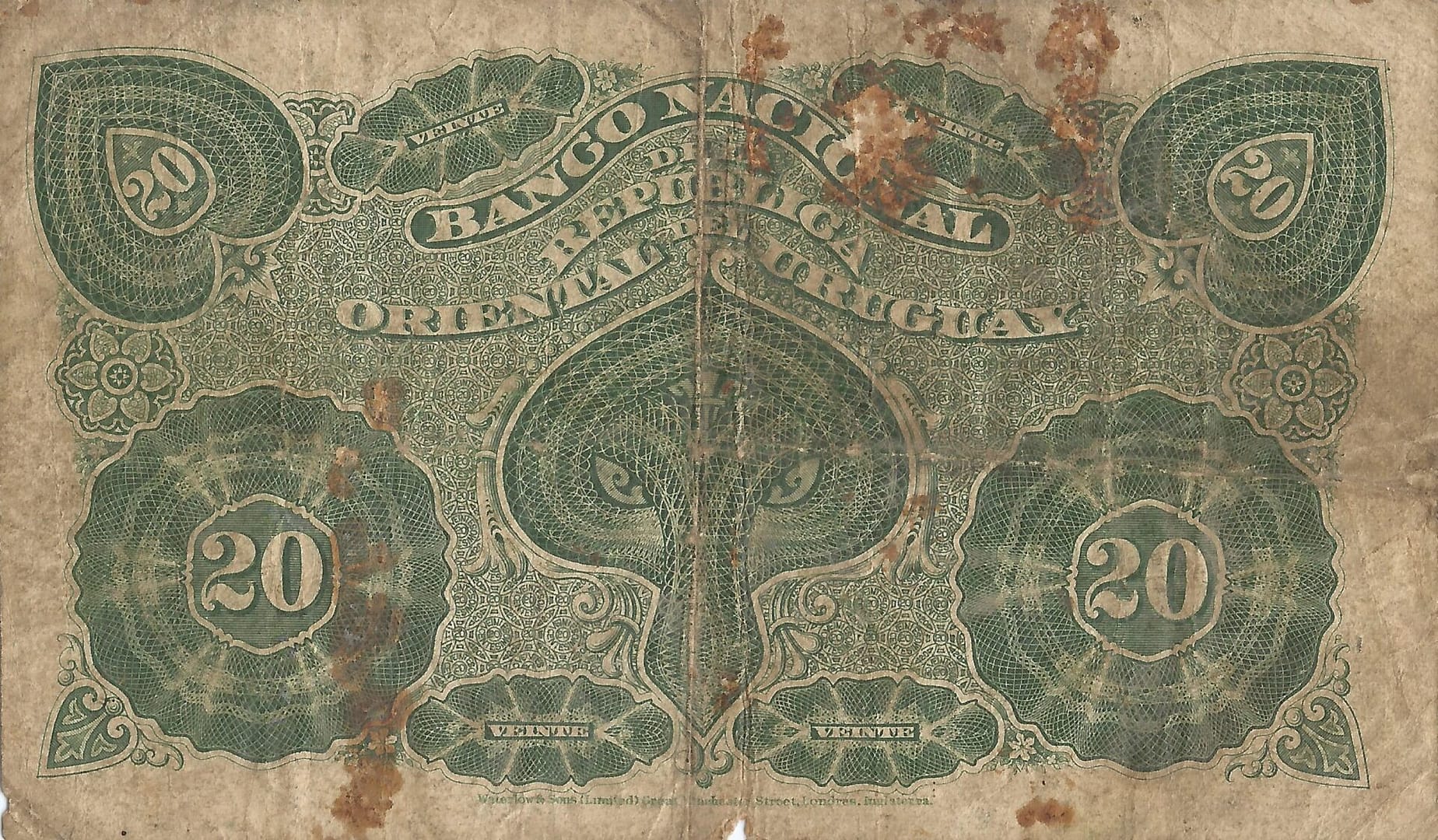 Uruguay 16 Pick A88a Reverso