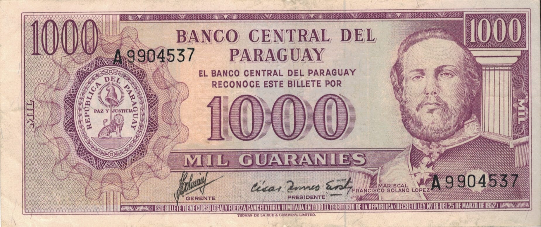 Paraguay 45 Pick 201b ad
