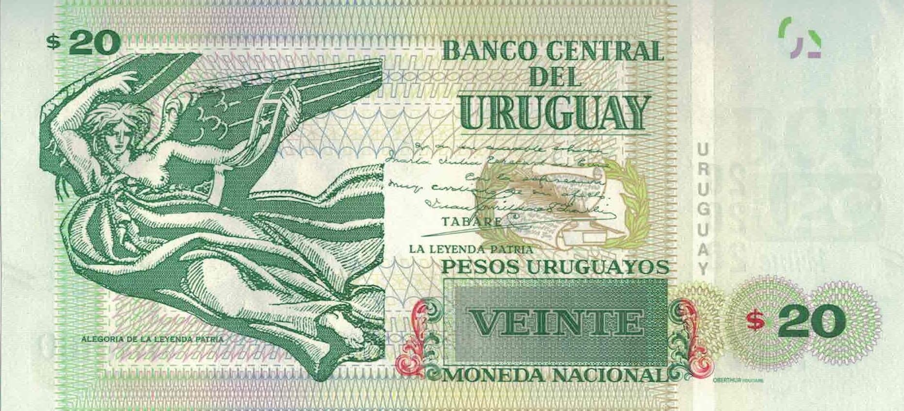 Uruguay 92 Pick 93a at 1 e1676655106877