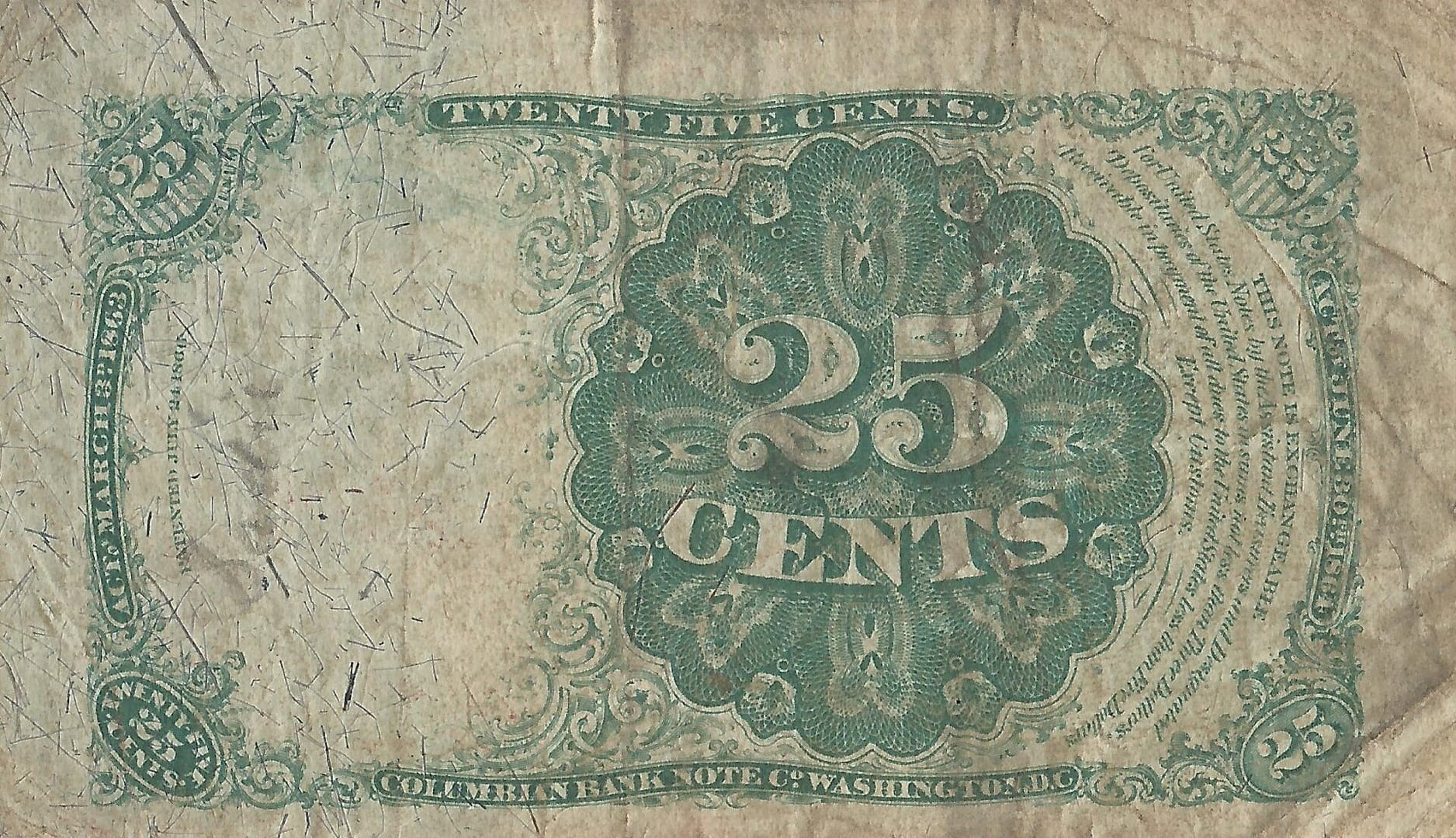 Estados Unidos 15 Pick 123a Reverso