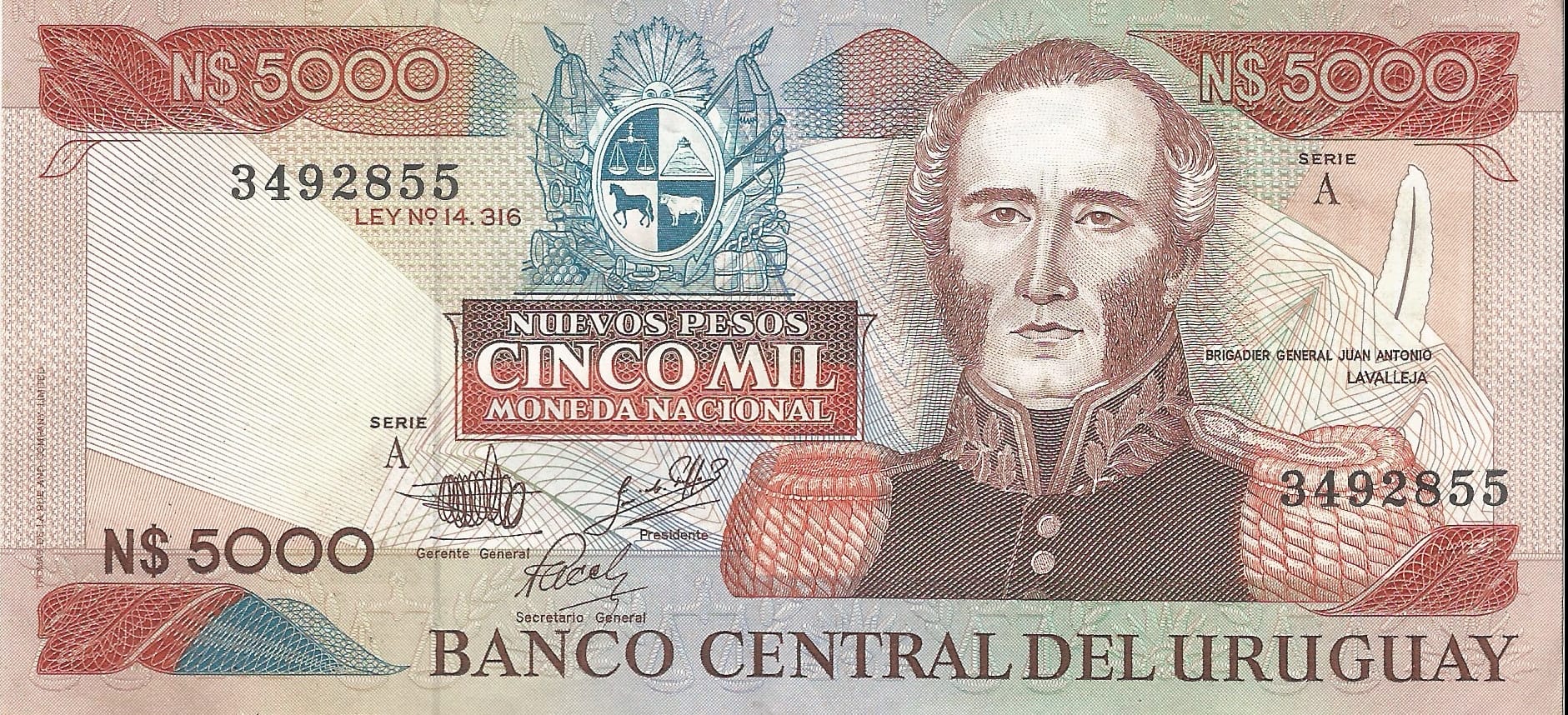 Uruguay 73 Pick 65a.1 Anverso