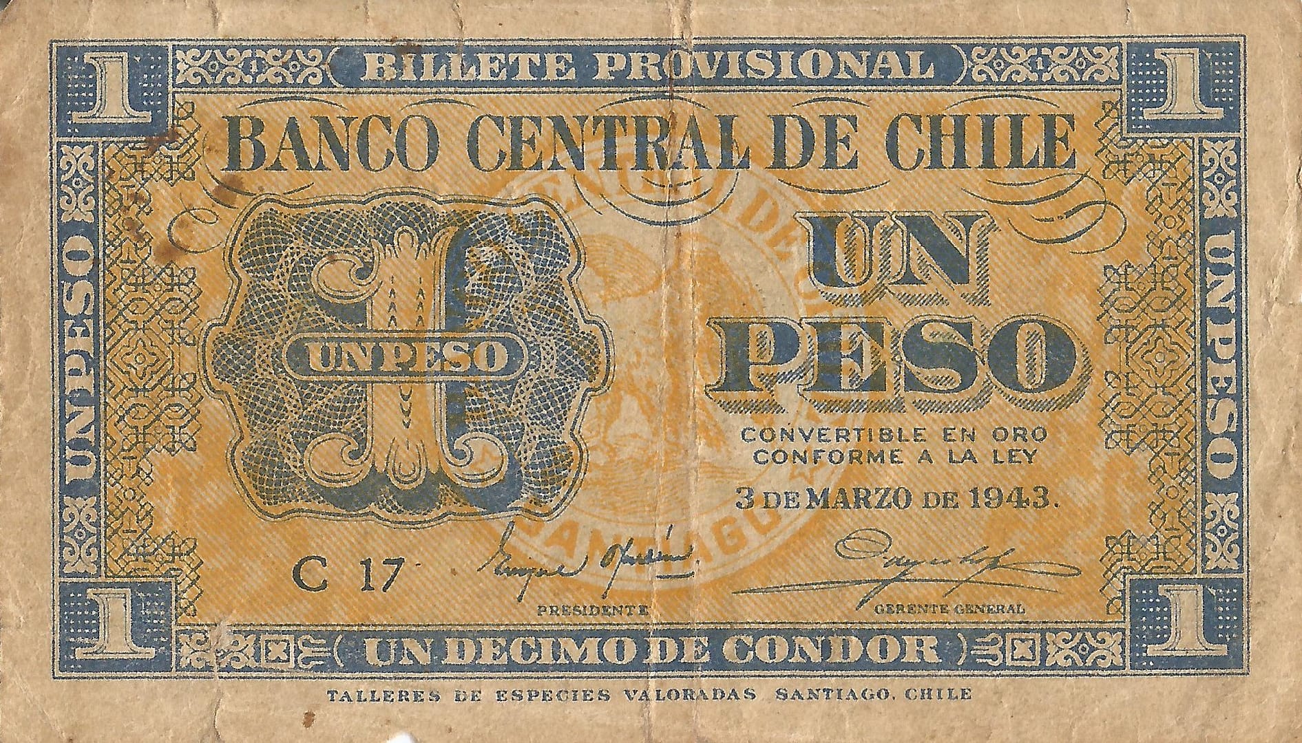 Chile 15 Pick 90c Anverso