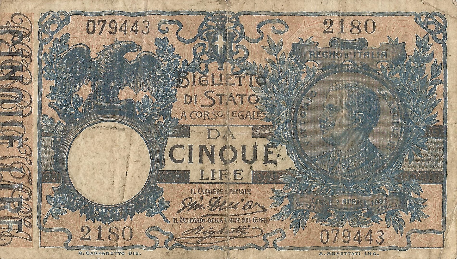 Italia 7 Pick 23d Anverso