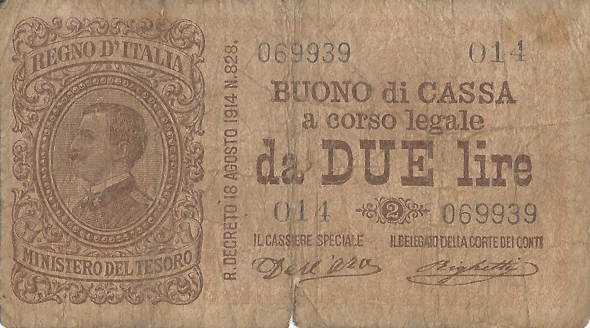 Italia 25 Pick 37a Anverso