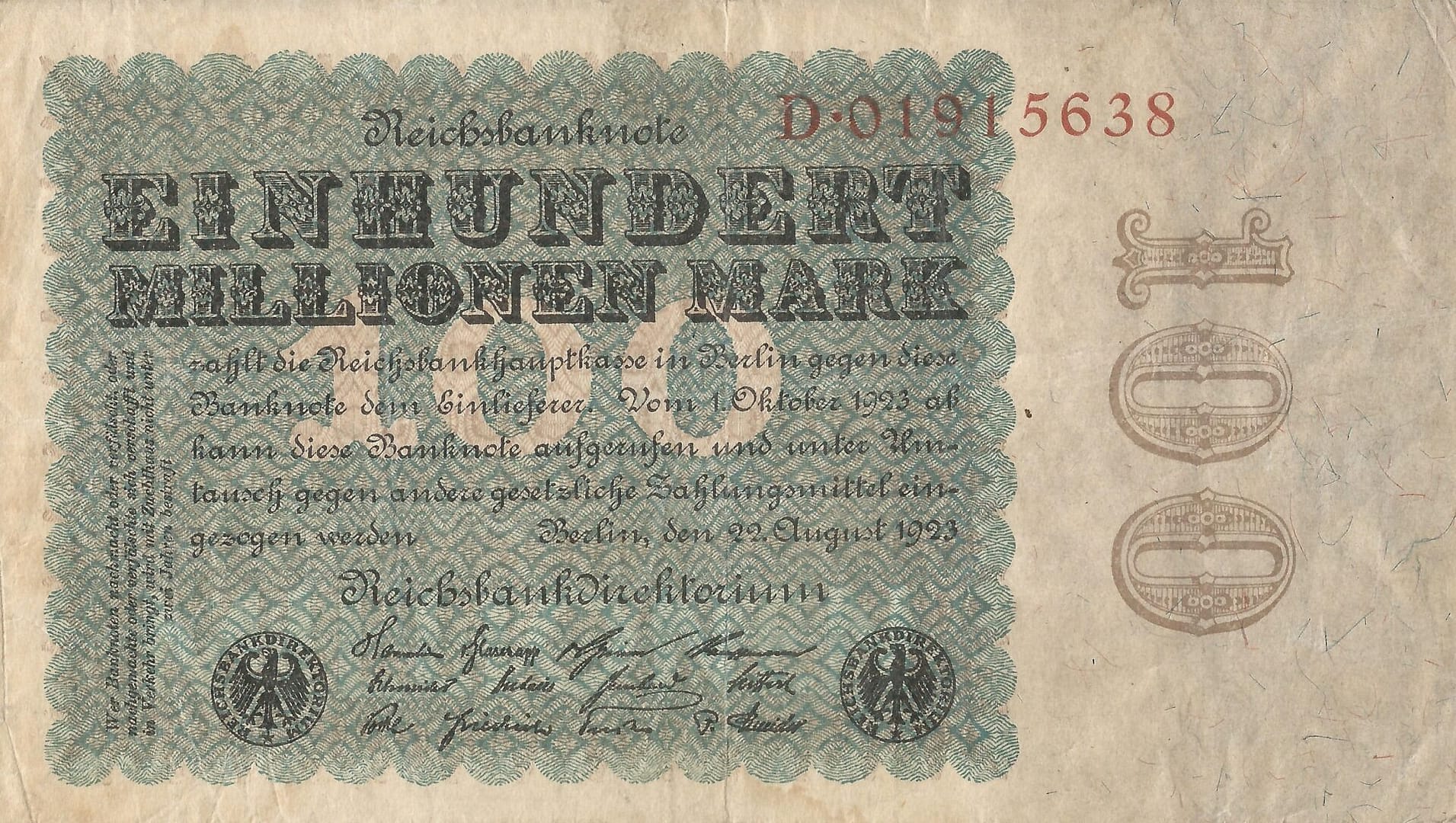 3-Papiermark (1914-1923) 61 Pick 107a.1 Anverso