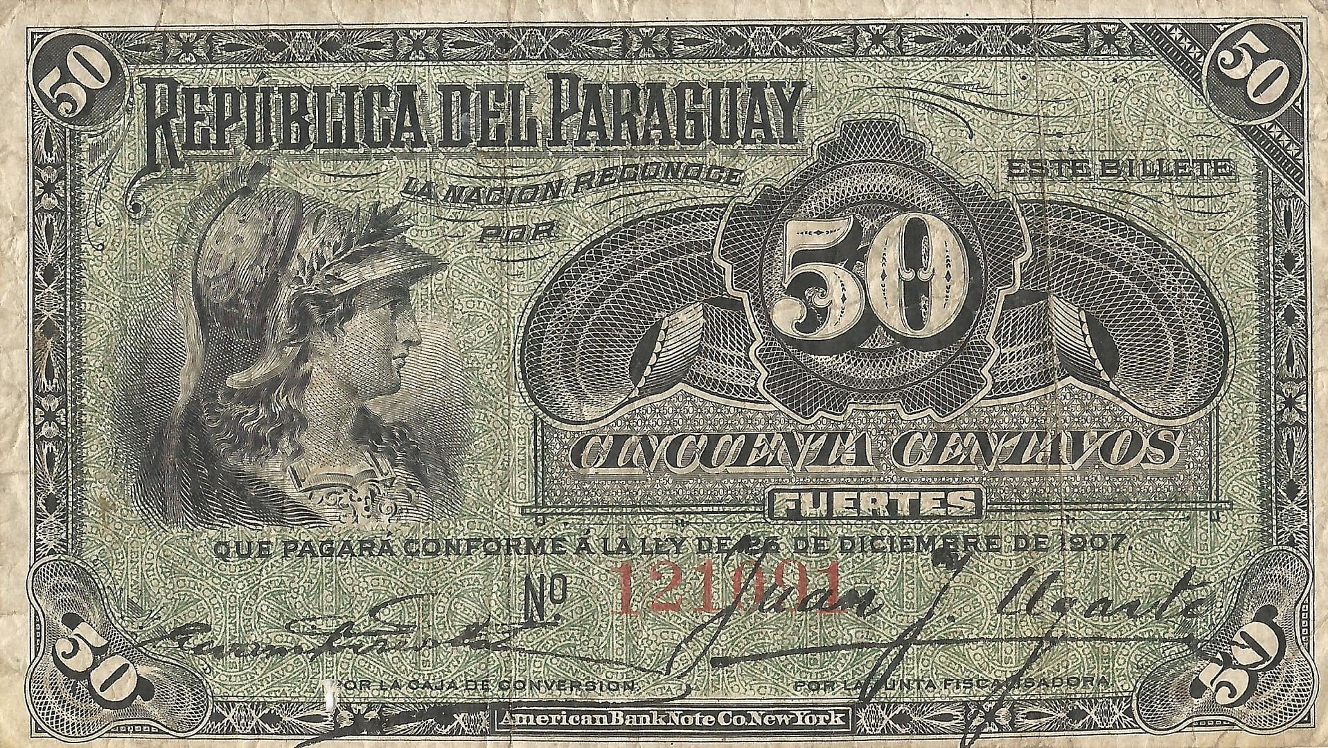 Paraguay 9 Pick 115 Anverso