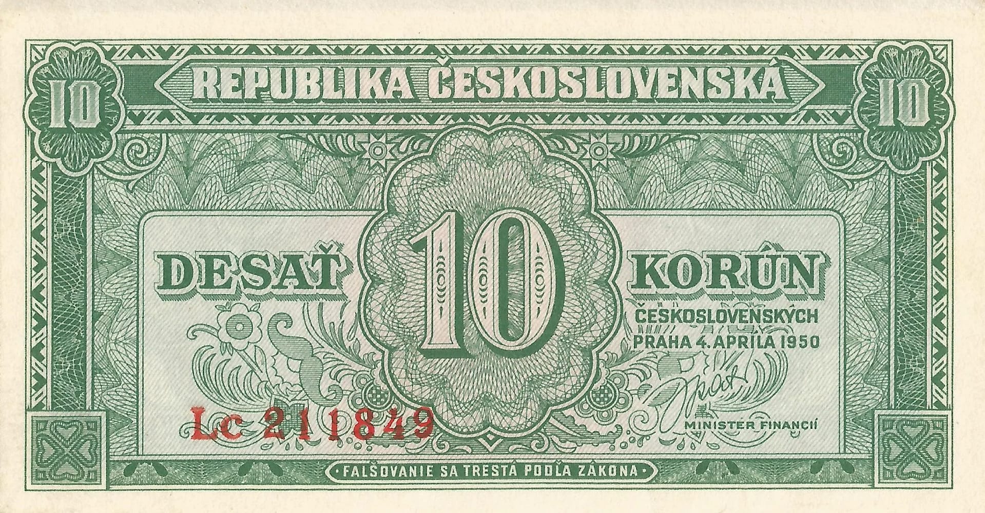 Checoslovaquia 21 Pick 69a.2 Anverso jpg