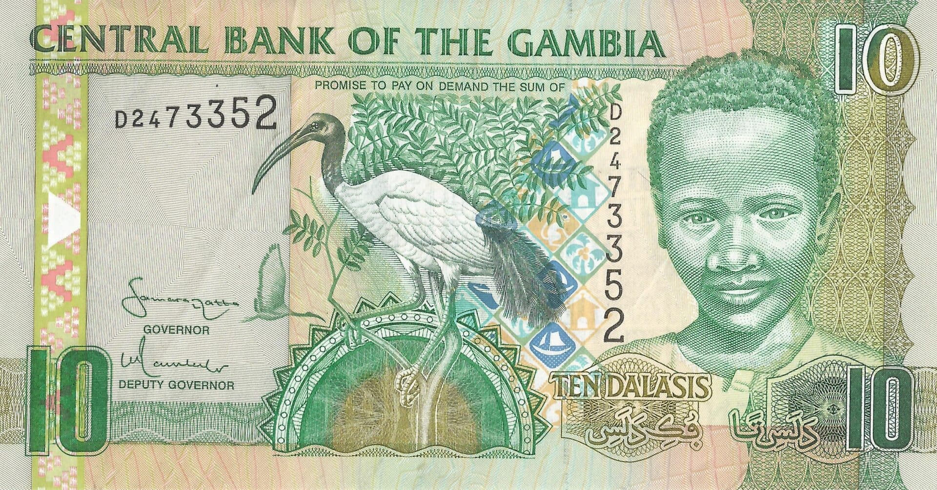 Gambia 7 Pick 26a gambia Anverso