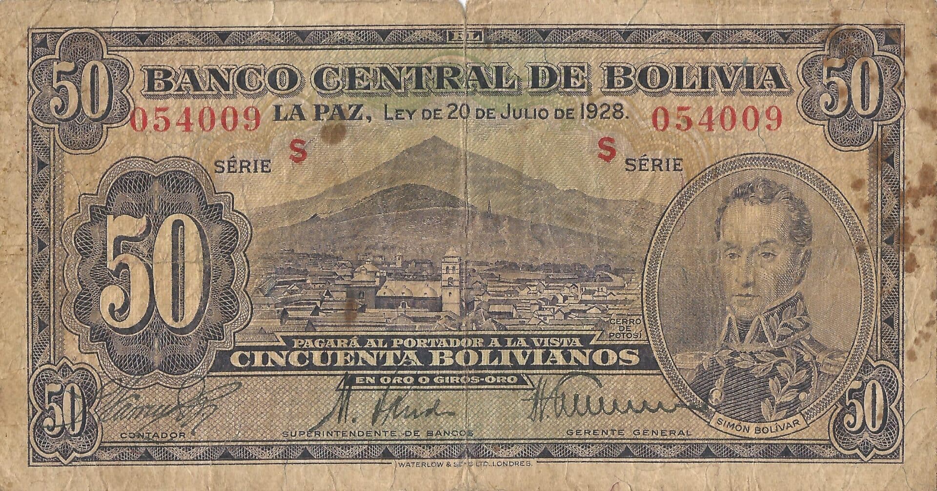 Bolivia 31 Pick 132a.1 Anverso