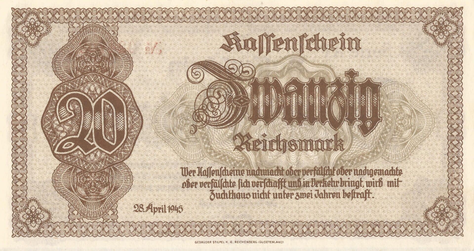 5-Reichsmark (1924-1948) 12 Pick 187 Reverso