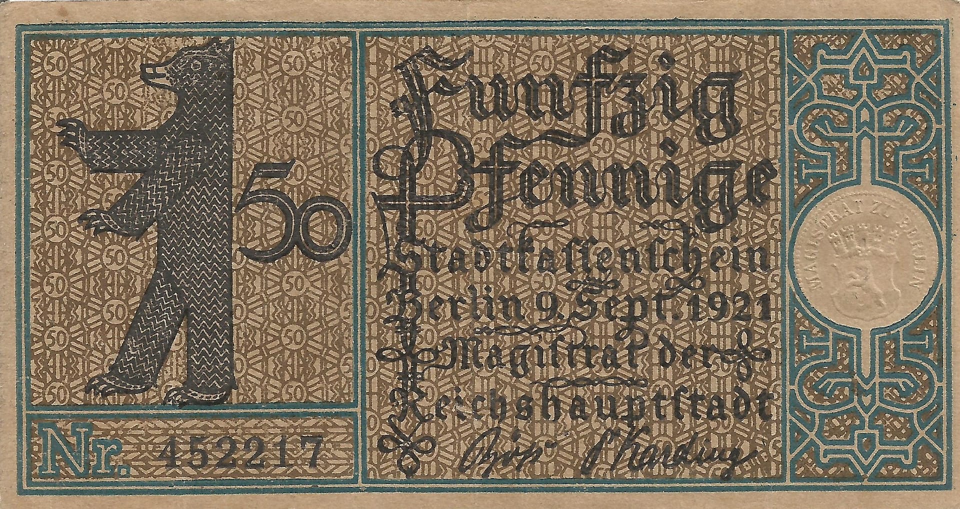 Notgeld - B 9 92.1 7 20 Anverso