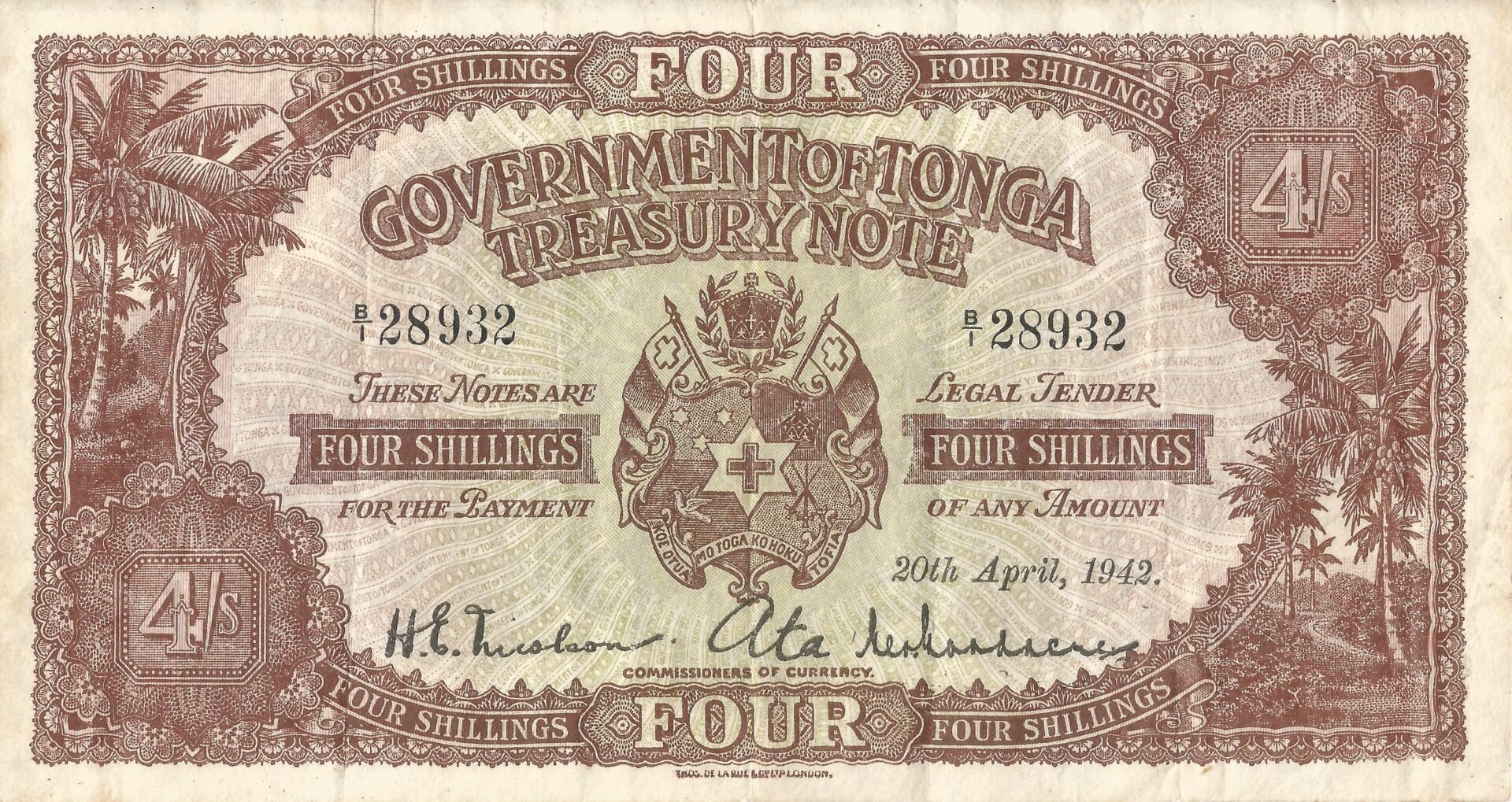 Tonga 5 Pick 9a Anverso