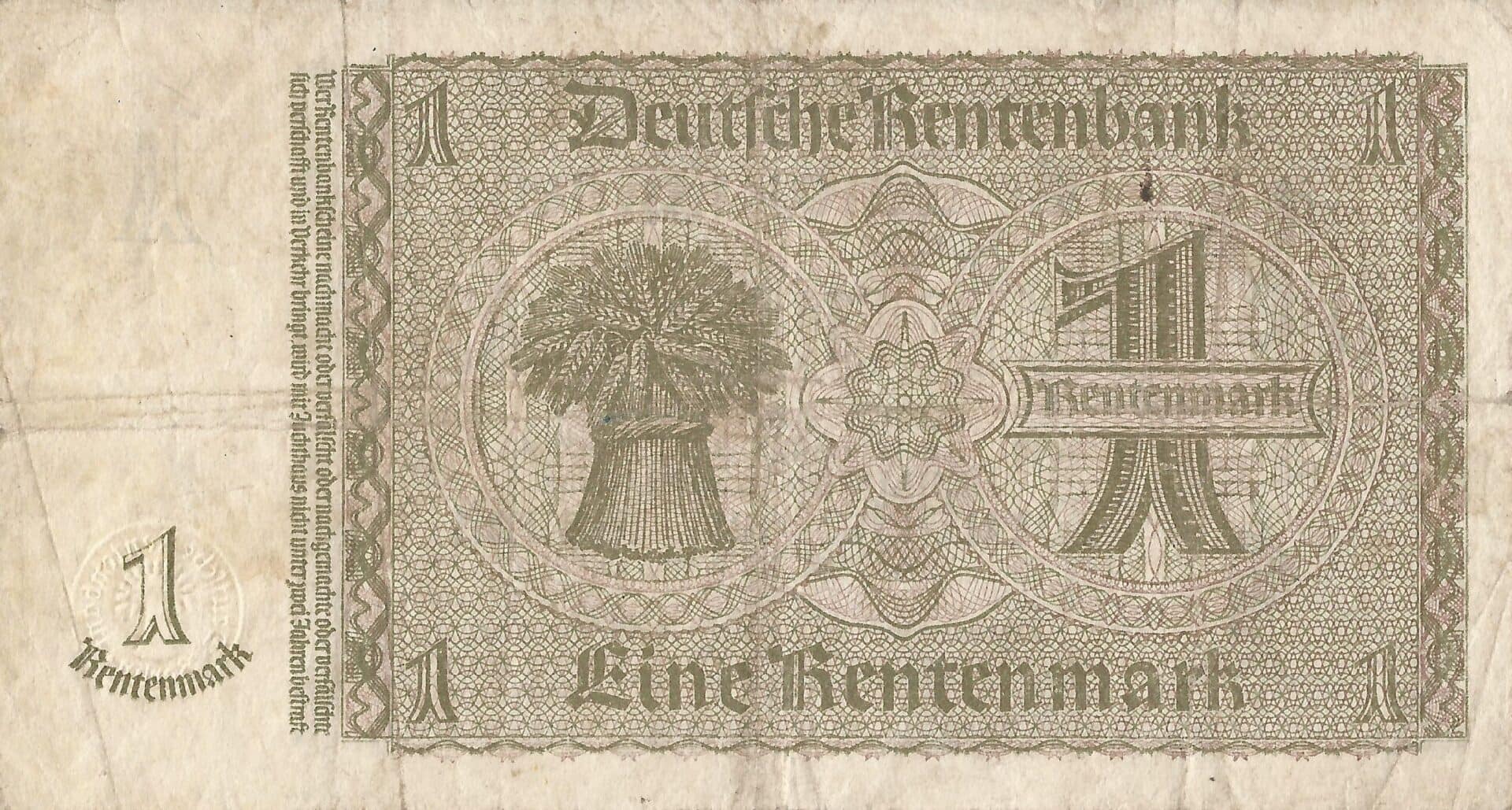 4-Rentenmark (1923-1937) 4 Pick 173b Reverso
