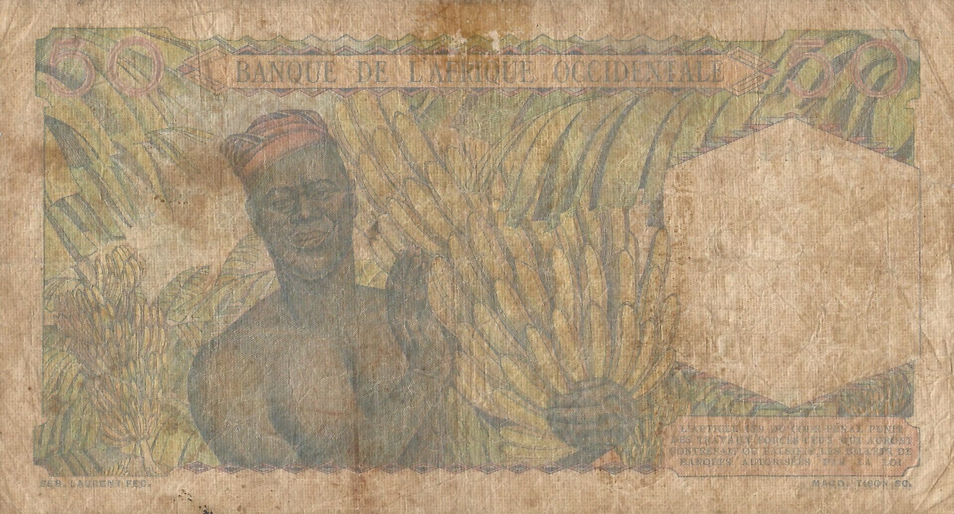 África Occidental Francesa 21 Pick 39b Reverso