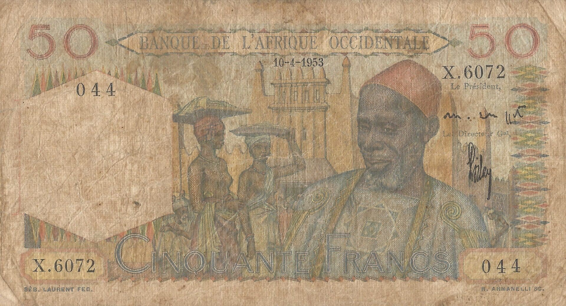 África Occidental Francesa 20 Pick 39b Anverso