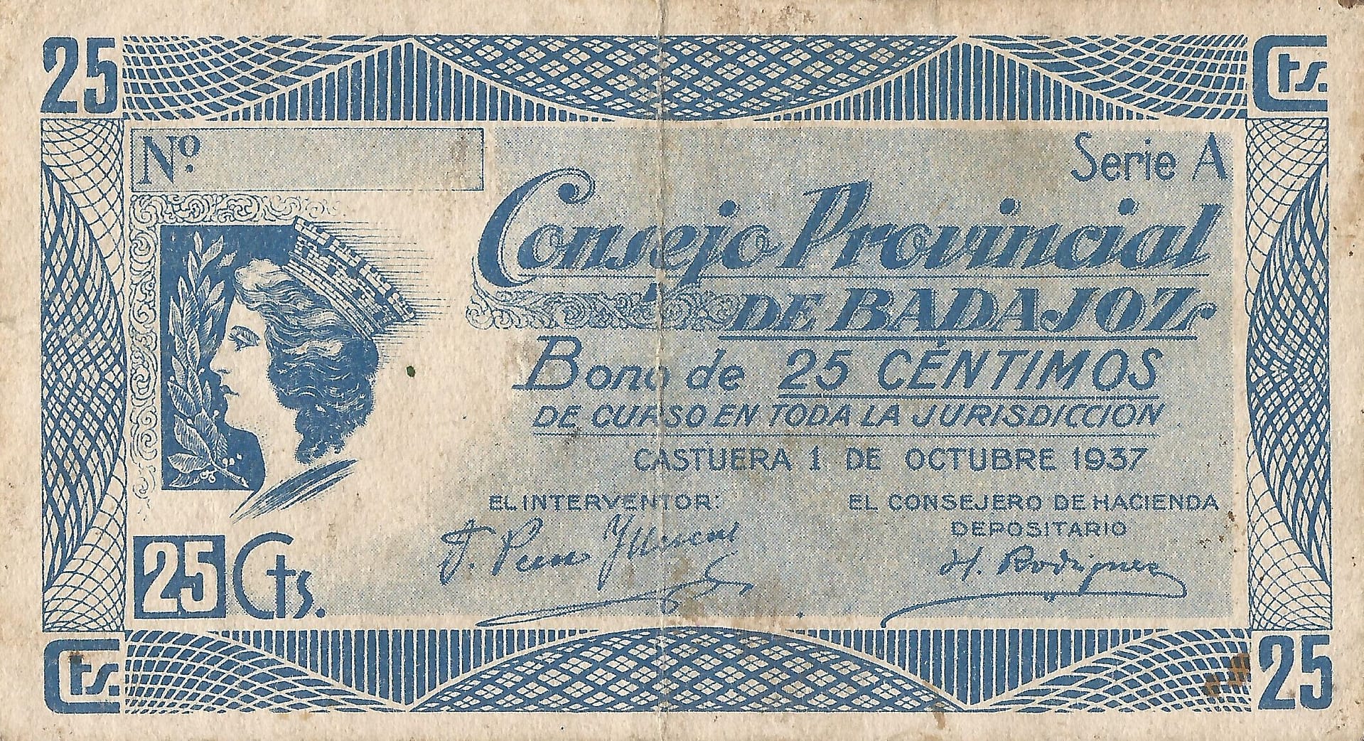 España 128 CW EX BAD01 Anverso