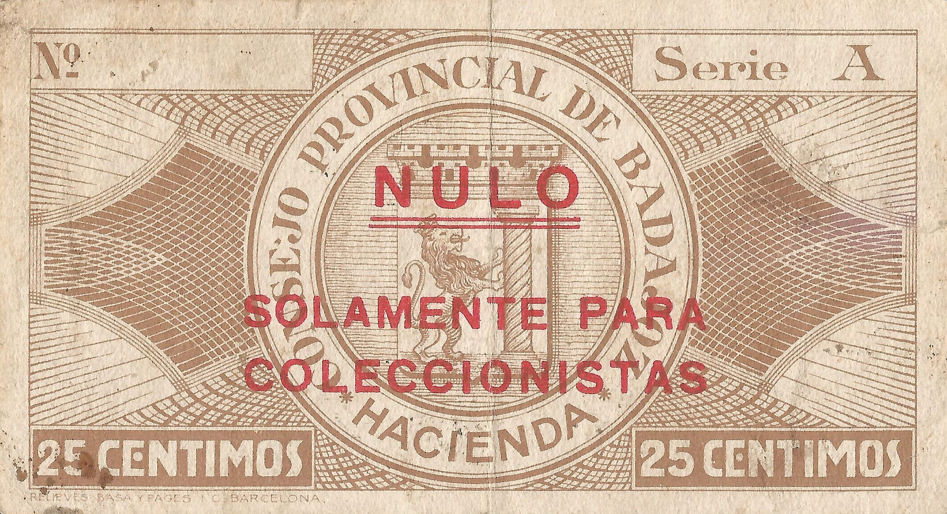 España 129 CW EX BAD01 Reverso