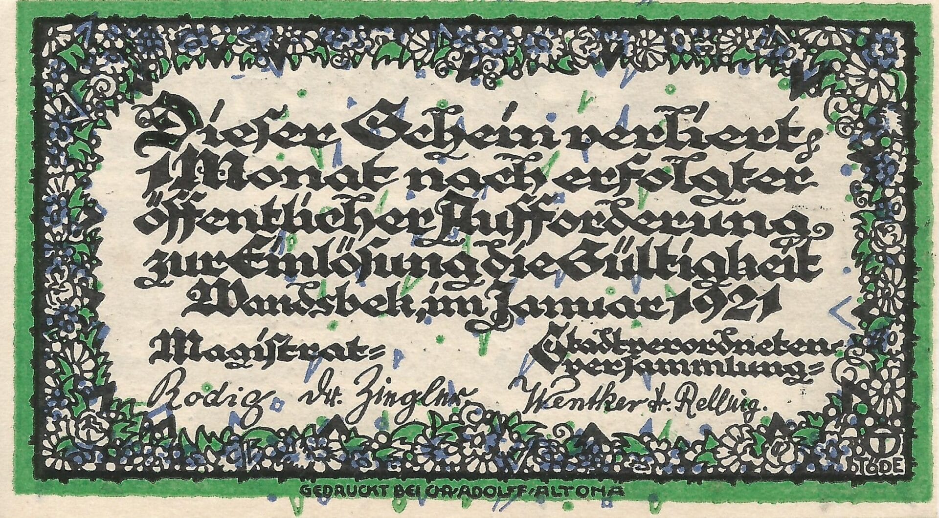 Notgeld - W 4 G W8.5b Reverso