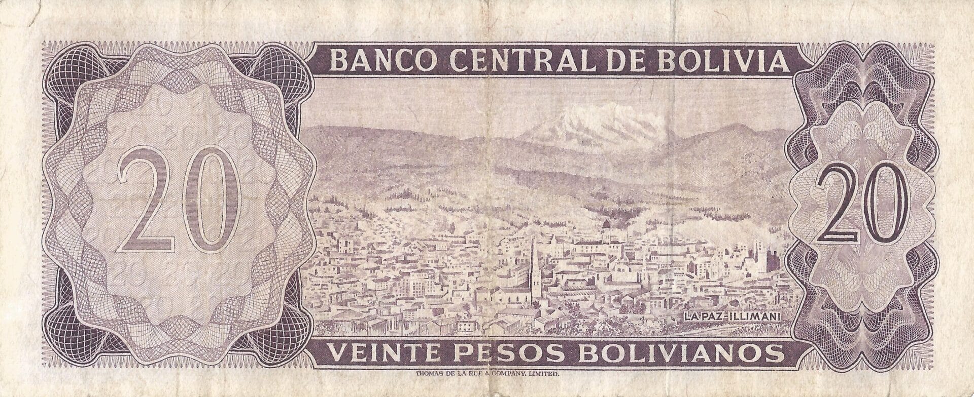 Bolivia 60 Pick 161a.3 Reverso