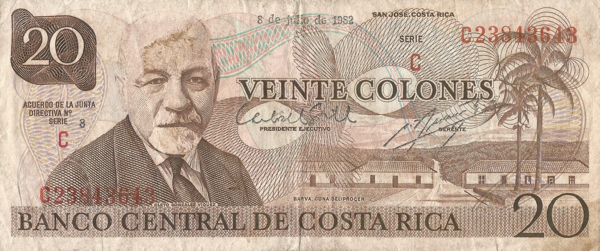 Costa Rica 17 Pick 238c.10 Anverso