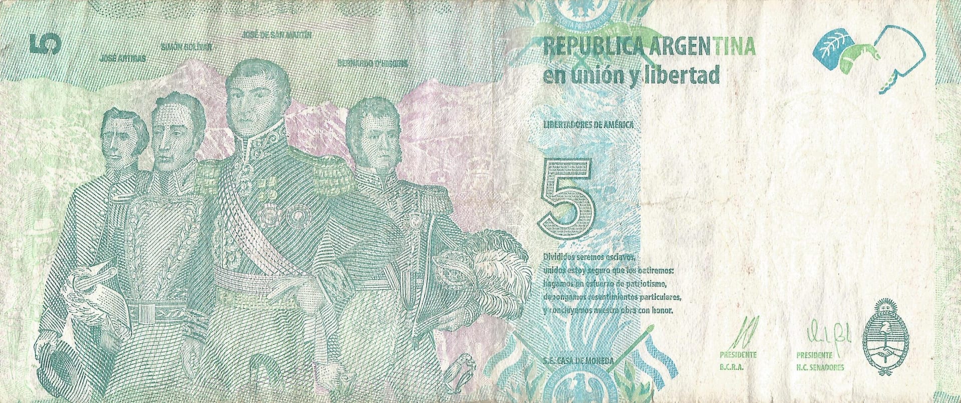16-Pesos - Serie Tenemos Patria (2012-2018) 6 Col 813R Reverso scaled