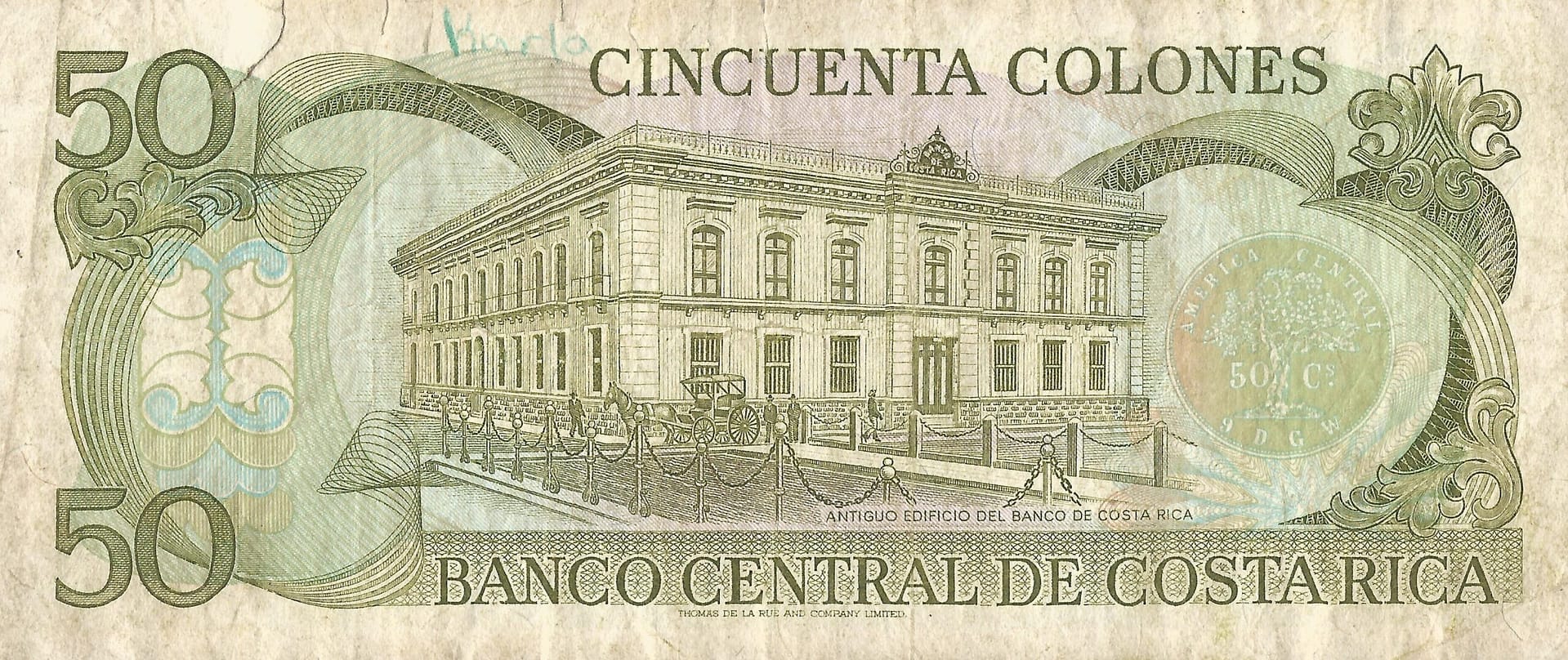 Costa Rica 23 Pick 257a.5 Reverso scaled