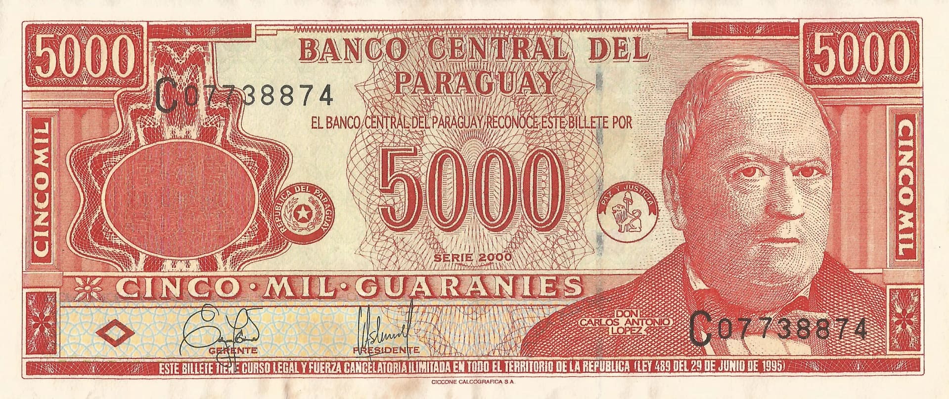 Paraguay 55 Pick 220a Anverso scaled