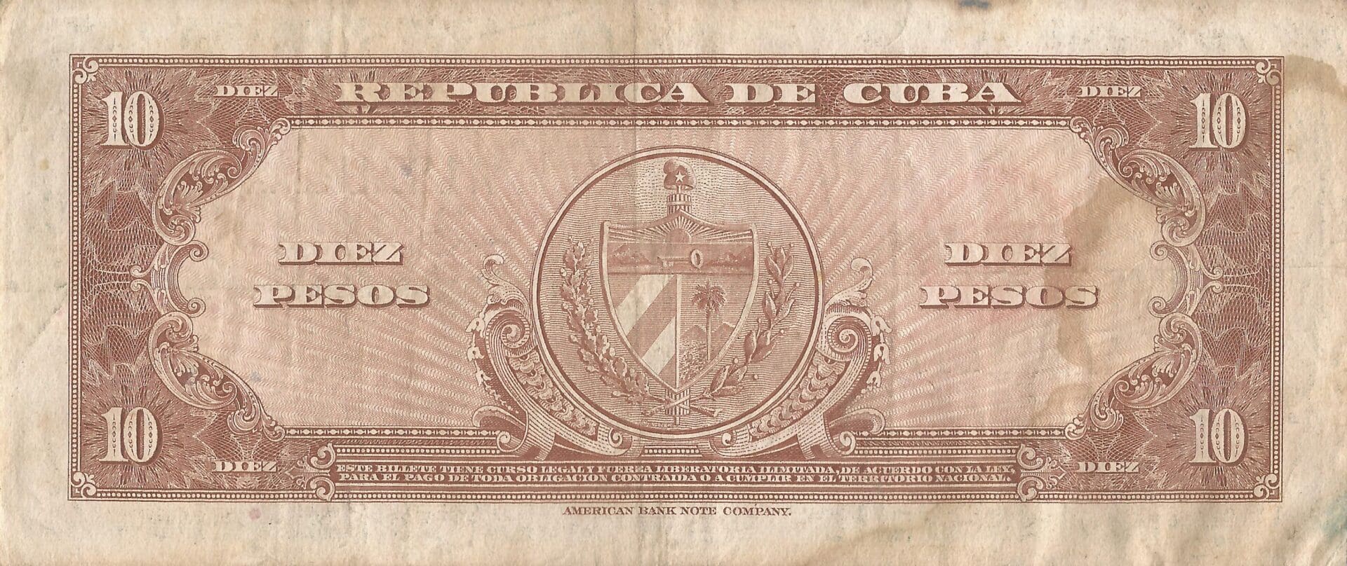 Pesos Cubanos 4 Pick 79b Reverso