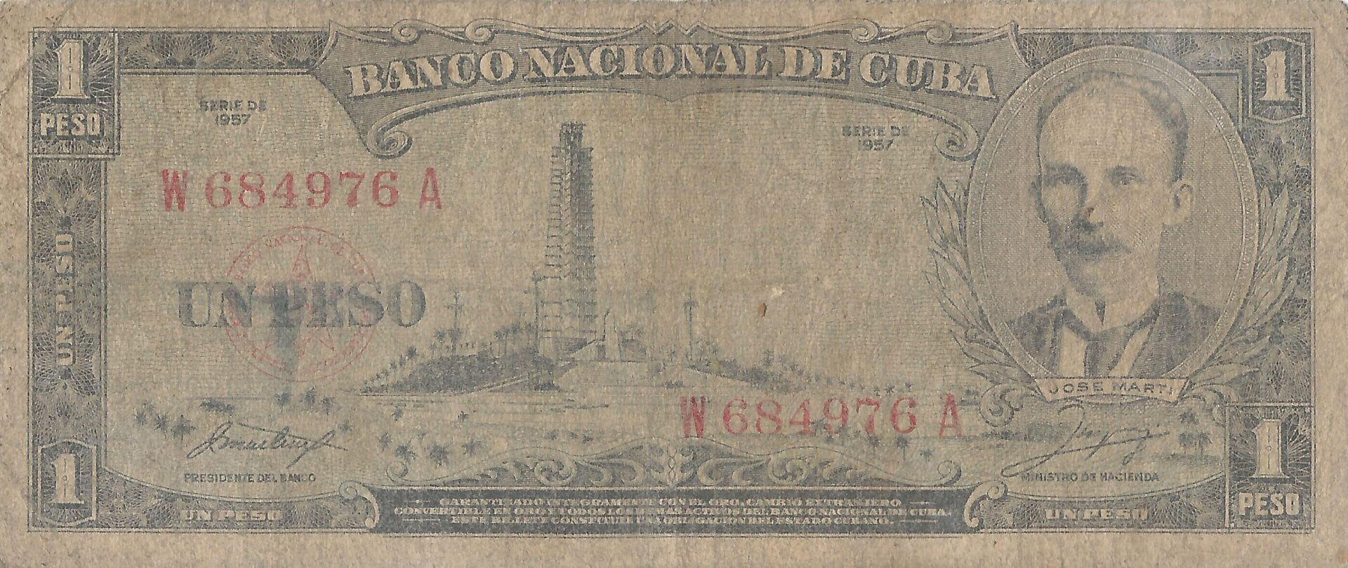 Pesos Cubanos 9 Pick 87b Anverso