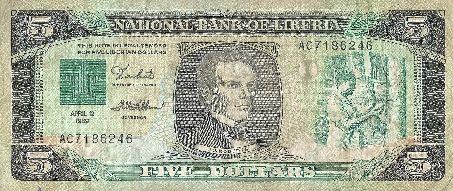 Liberia 5 Pick 19 Anverso scaled