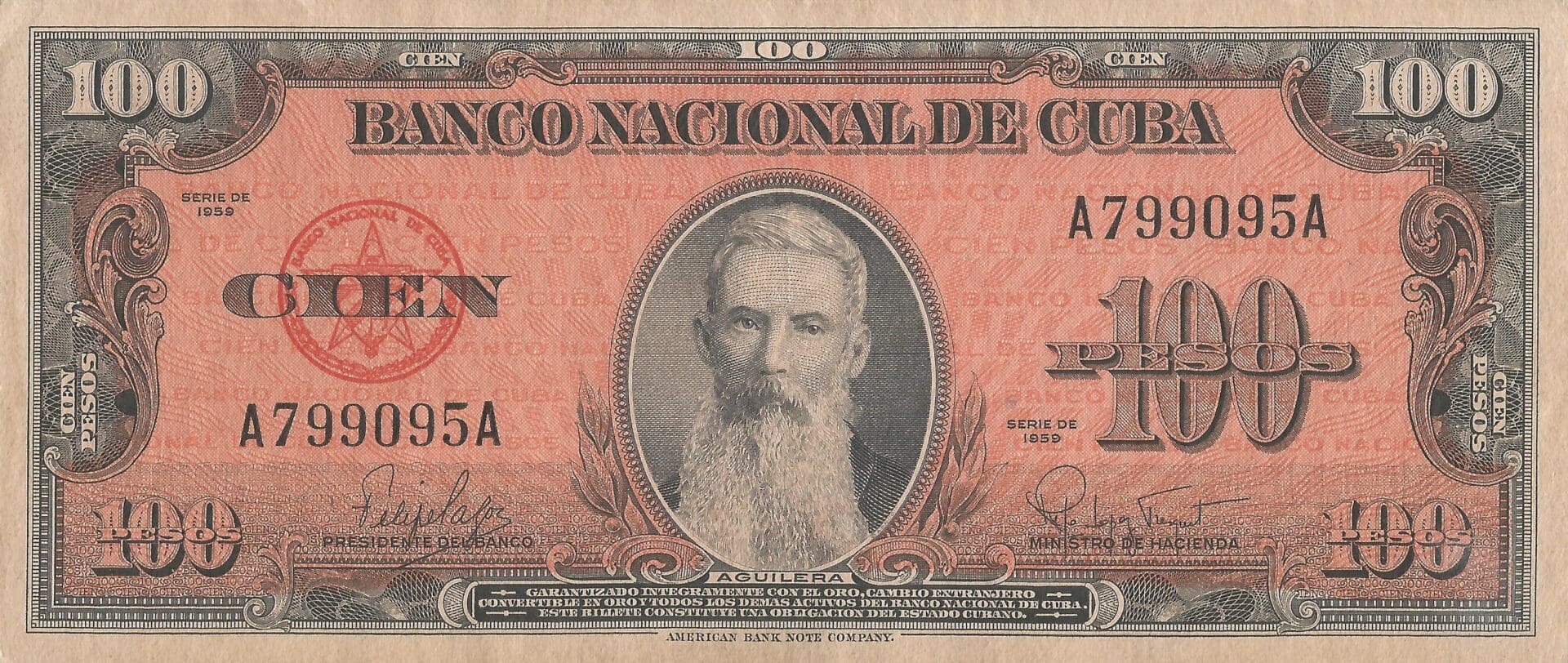 Pesos Cubanos 19 Pick 93a Anverso