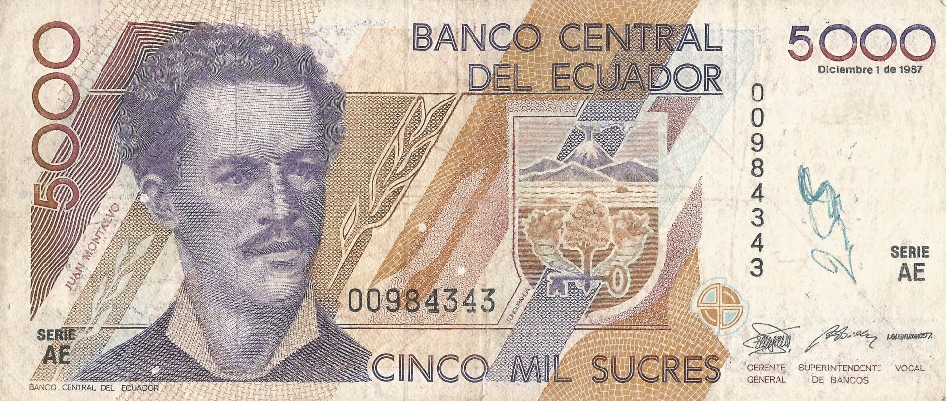 Ecuador 31 Pick 126a Anverso