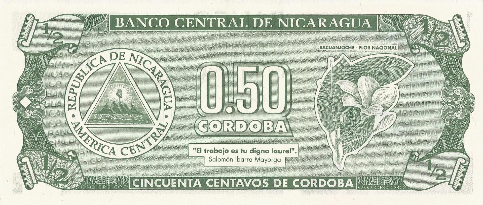 Nicaragua 55 Pick 172a Reverso scaled