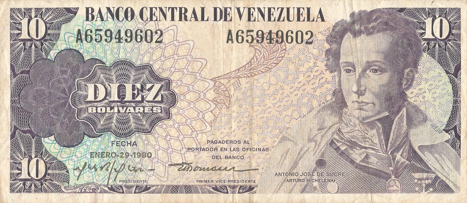 Venezuela 9 Pick 57a.2 Anverso