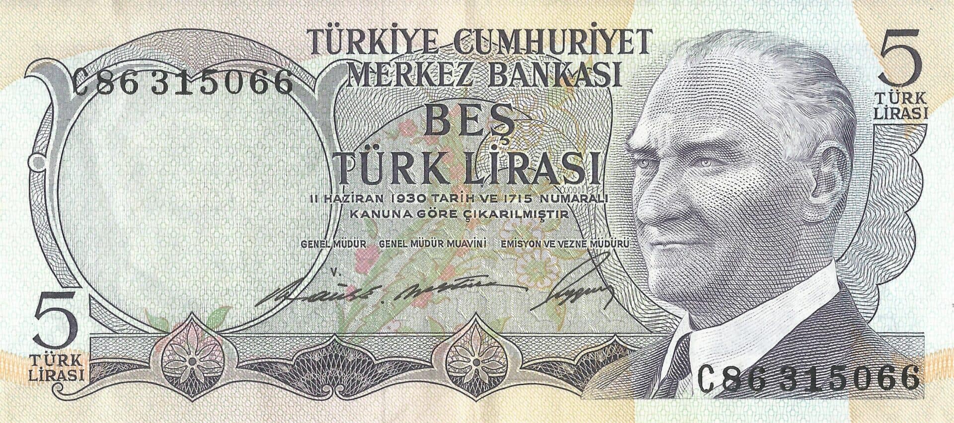 Turquía 9 Pick 179a Anverso