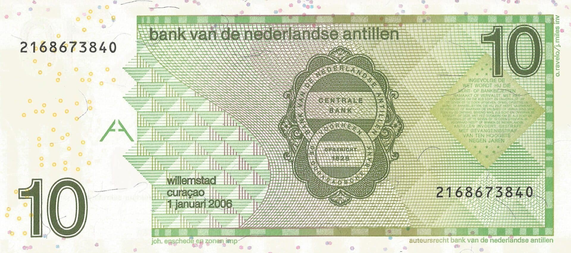 Antillas Holandesas 14 Pick 28d Reverso