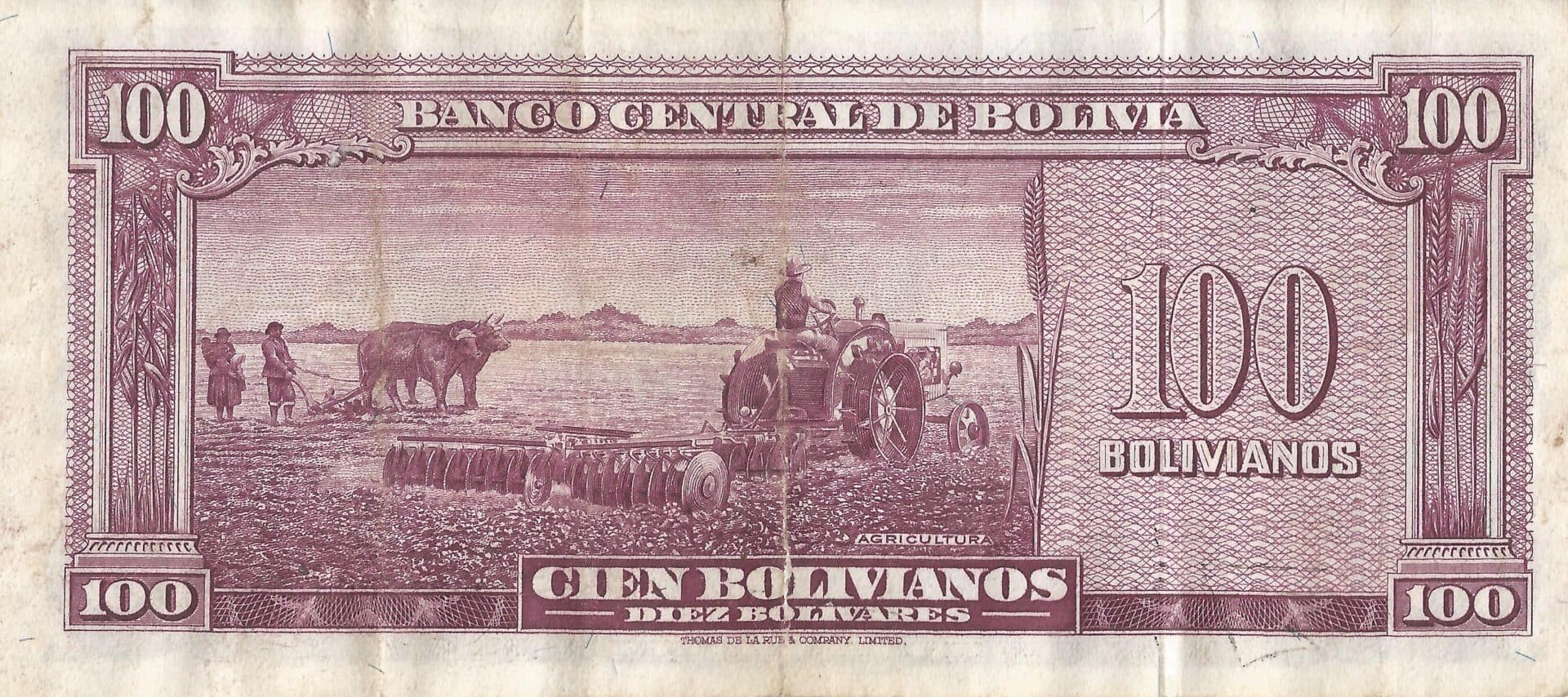 Bolivia 44 Pick 142a.2 Reverso