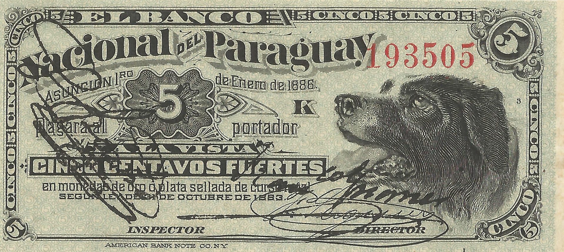 Paraguay 7 Pick S141a.6 Anverso