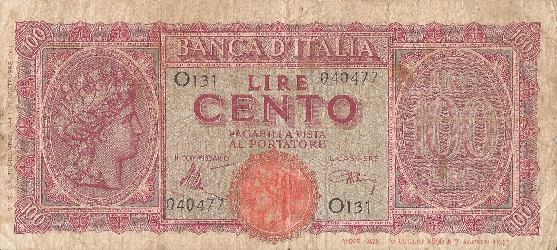 Italia 37 Pick 75a Anverso