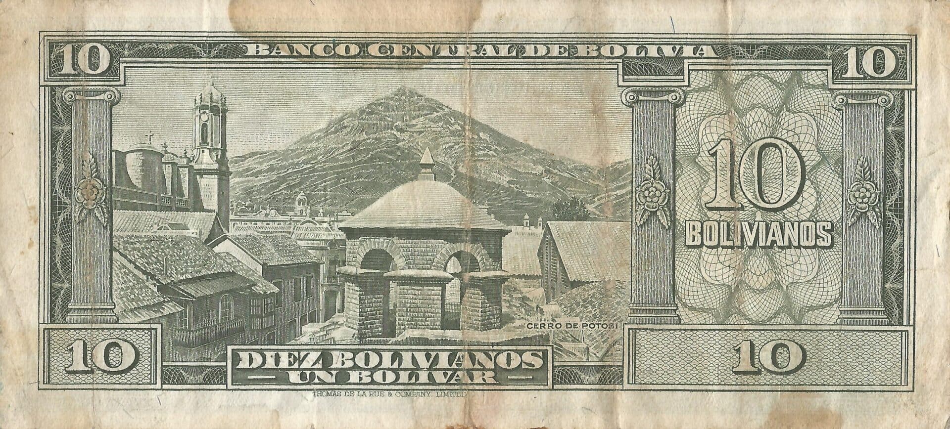 Bolivia 38 Pick 139c Reverso