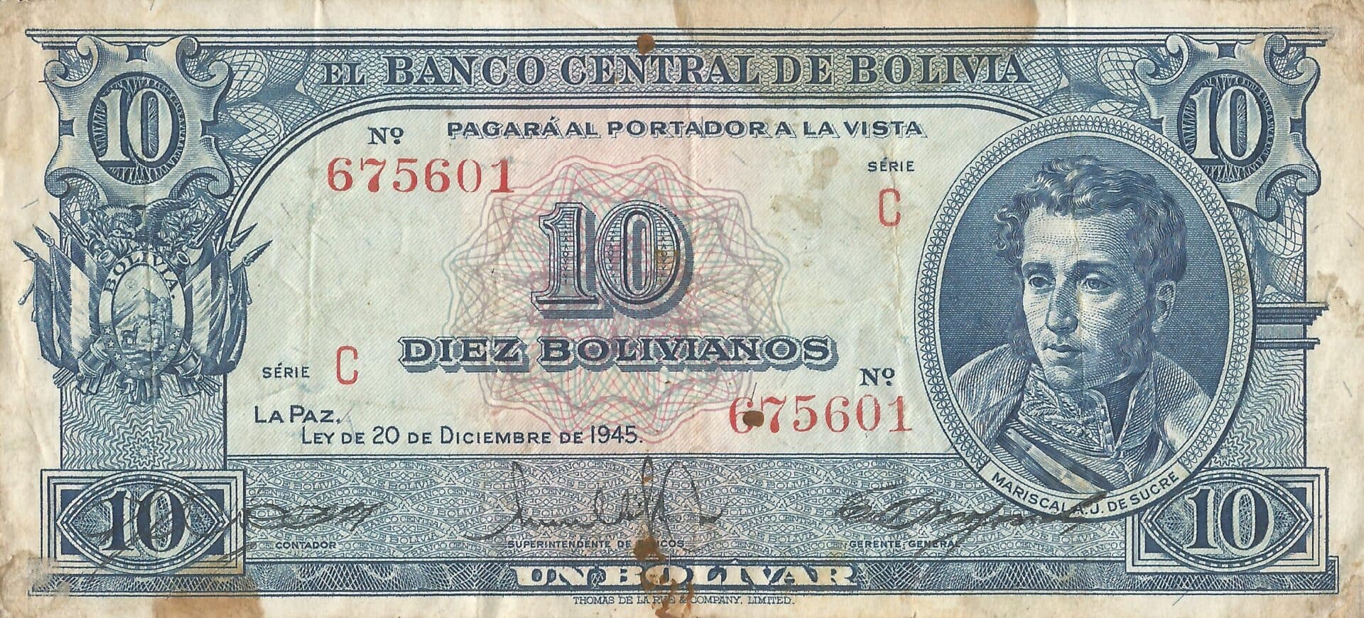 Bolivia 37 Pick 139c Anverso