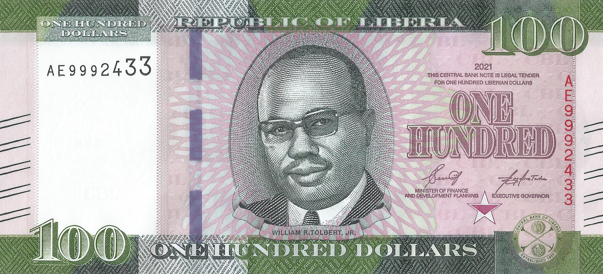 Liberia 25 Pick Nuevo P 41a Anverso scaled