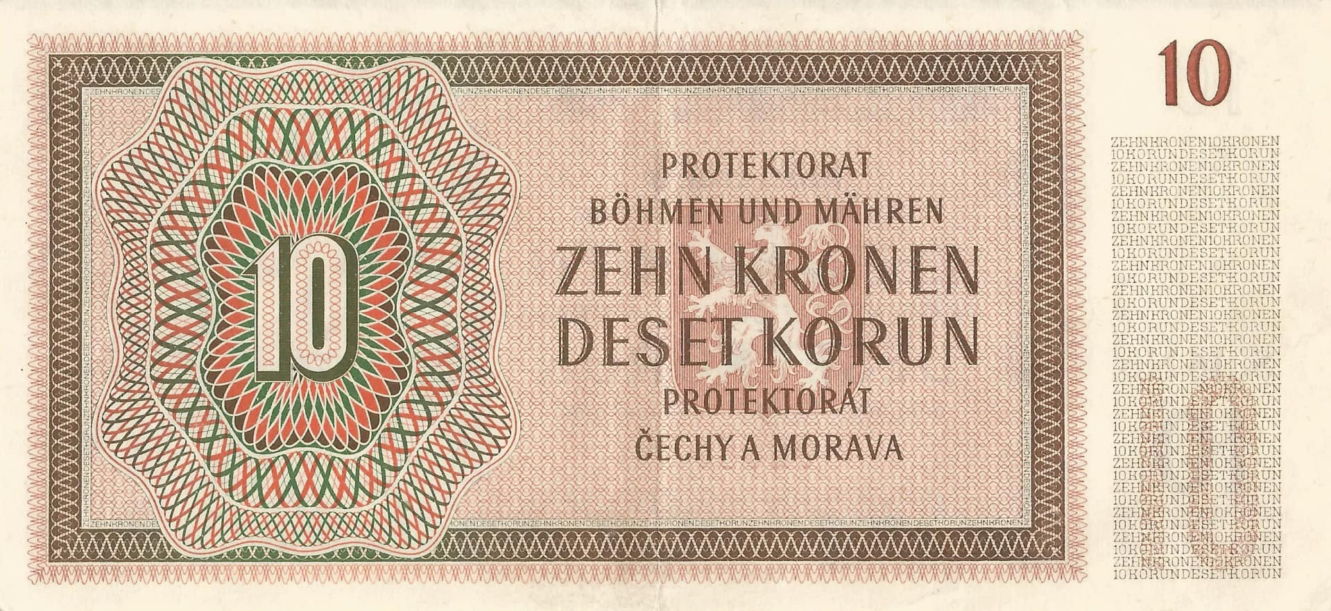 Bohemia y Moravia 10 Bohemia y Moravia Pick 8b Reverso scaled