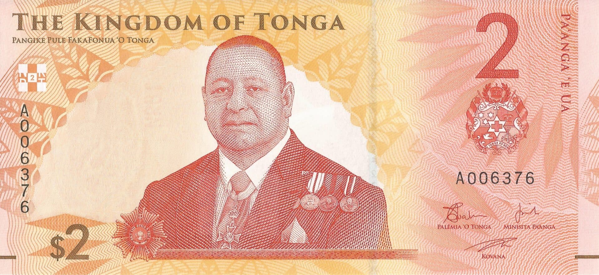 Tonga 17 Pick Nuevo P 50a Anverso