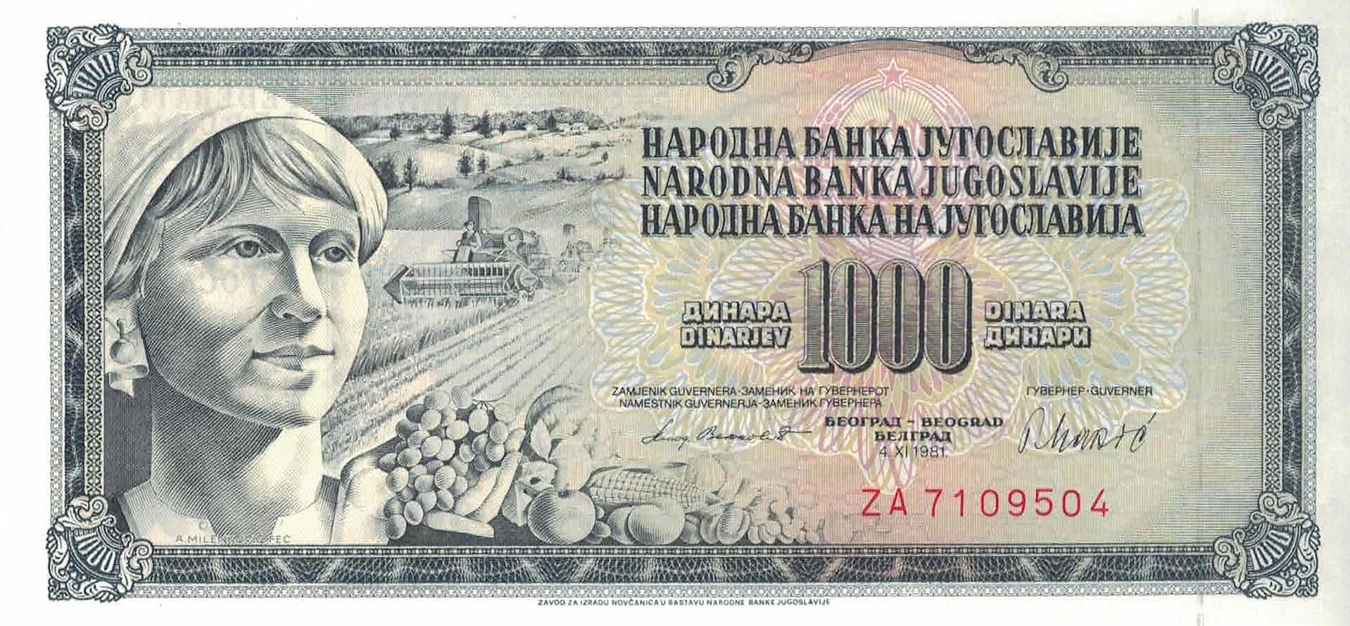 Yugoslavia 31 Pick 92dr ad