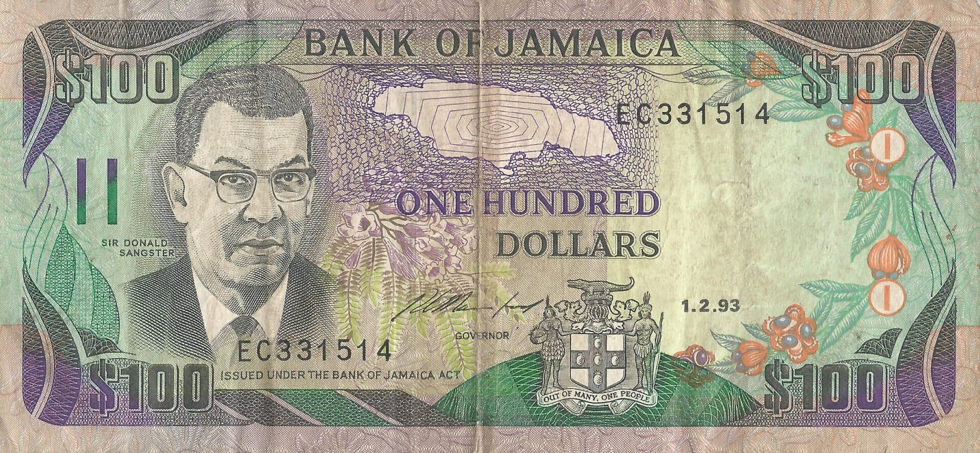 Jamaica 17 Pick 75c Anverso