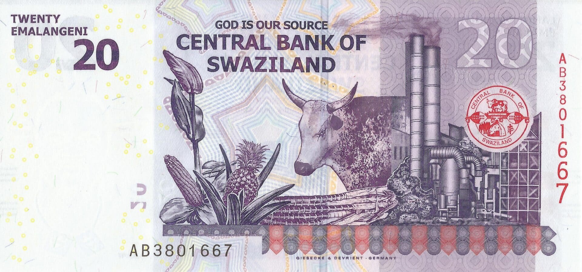 Swazilandia 14 Pick 37c Reverso