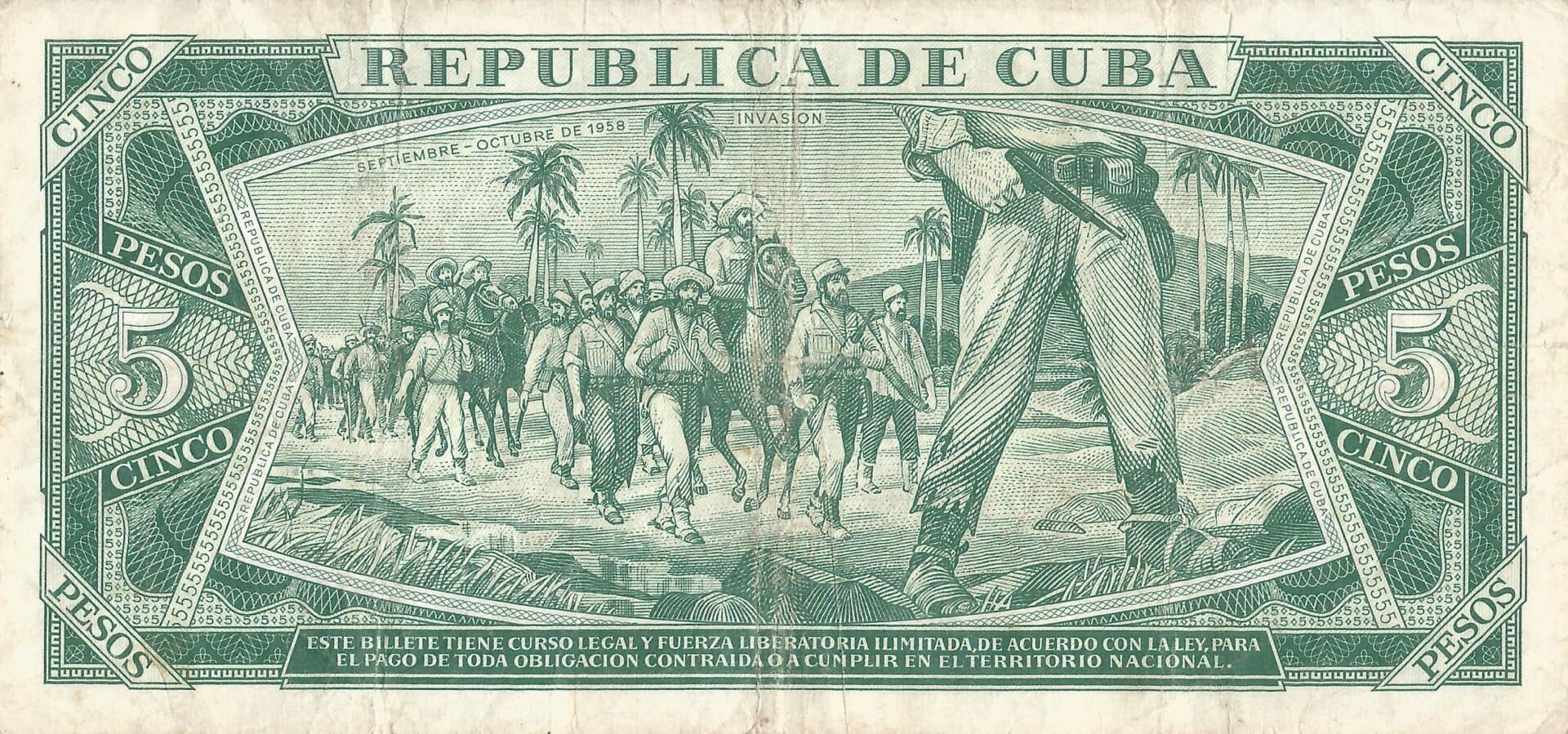 Pesos Cubanos 24 Pick 103d Reverso