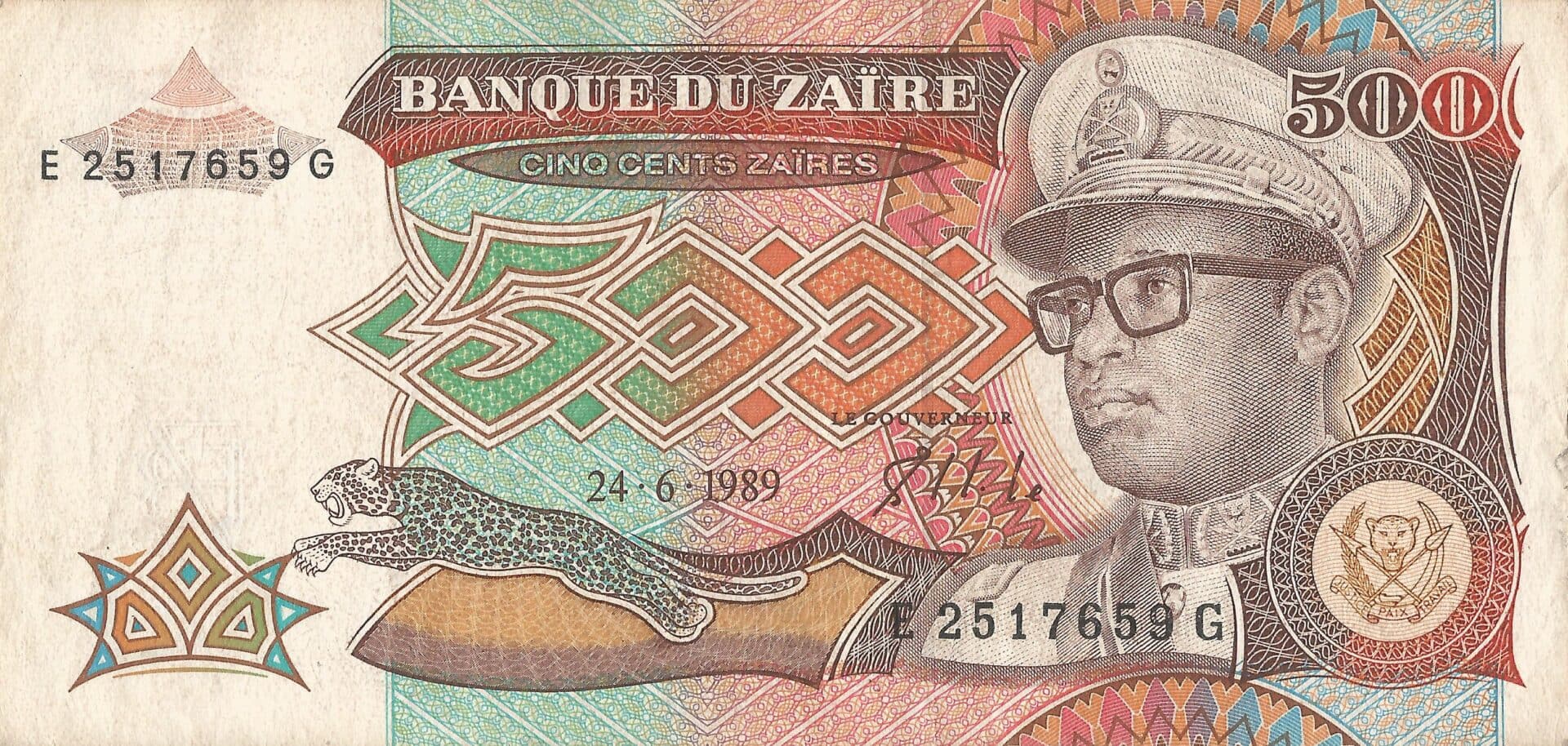 Zaire 13 Pick 34a Anverso